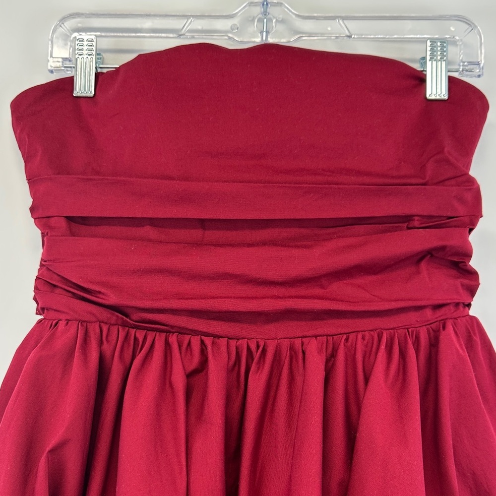 Chic Le Frique Burgundy Strapless Fit Flare Mini Dress L Crinoline Slip — image 3 of 8